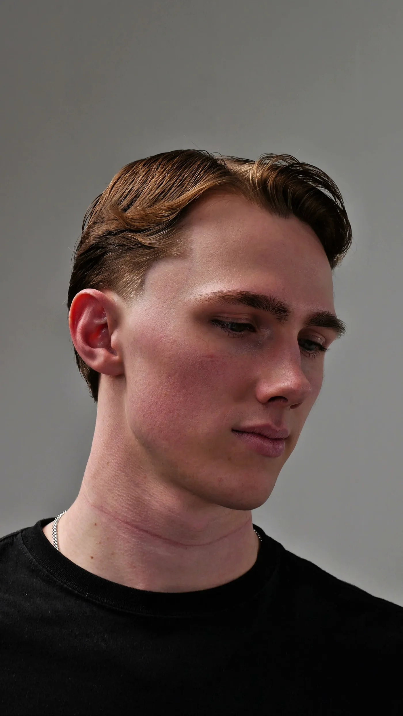 Textured slick-back cut